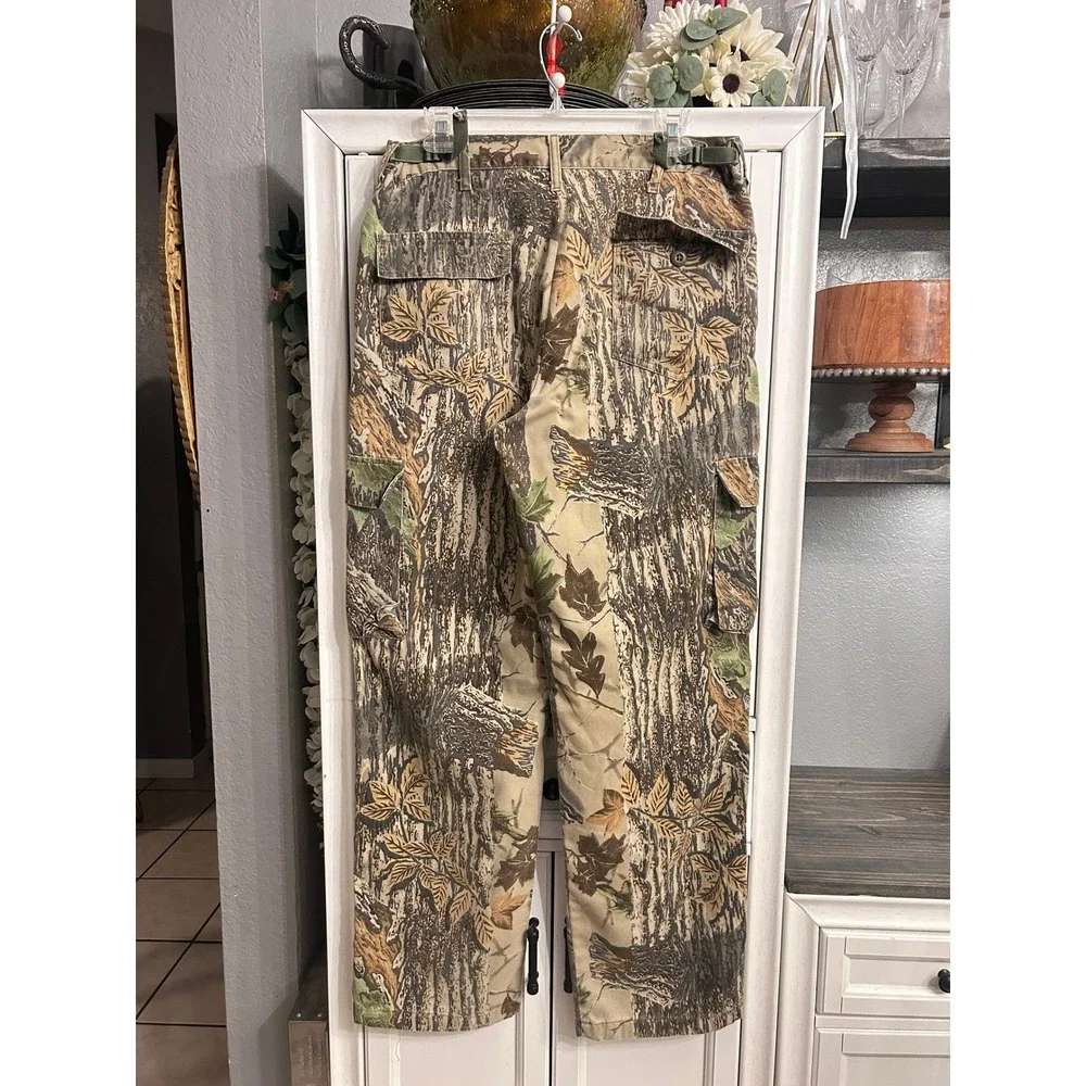 Camo Cargo Pants Green Baggy size MEDIUM Outdoor Cotton 30x31